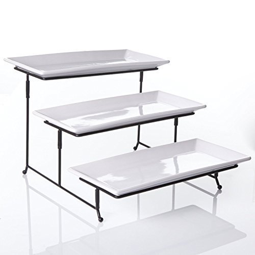 3 TIER SERVING TRAY W/METAL STAN