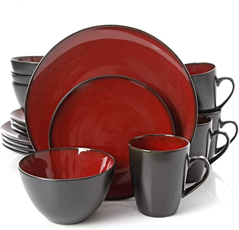 16PC BURGUNDY DINNER SET