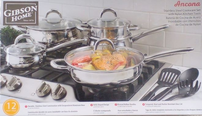 12PC SS COOKWARE SET W/TOOL SET