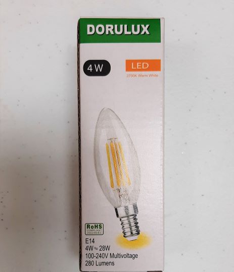 LED FILAMENT BULB CLEAR E14 4W
