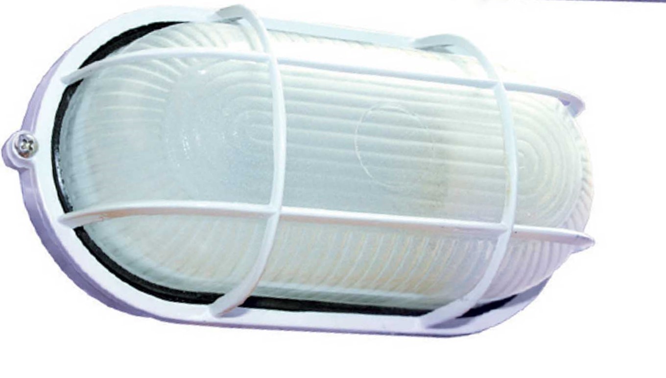60W WHT OVAL BULKHD LGHT FIXTURE