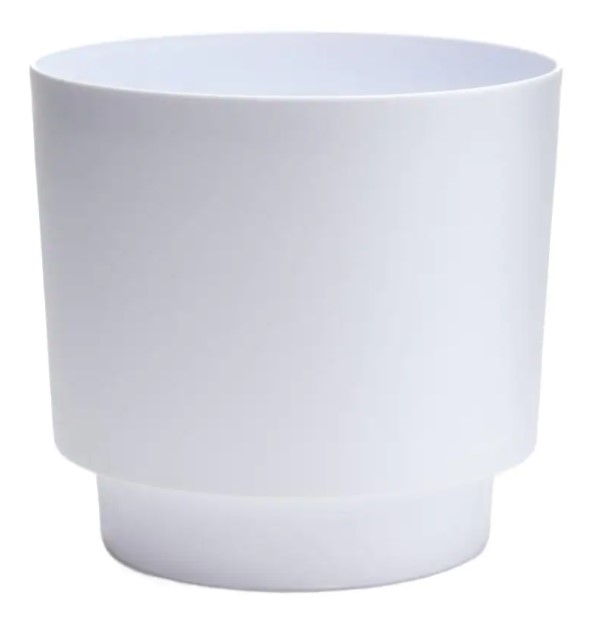 14" METAL CASPER WHITE PLANTER