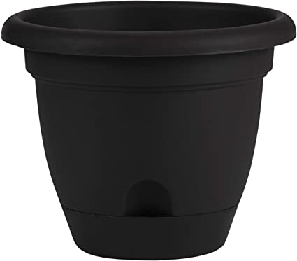 12" LUCCA BLACK PLANTER