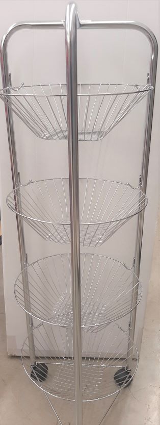 4-TIER FRUIT BASKET W/WHEELS