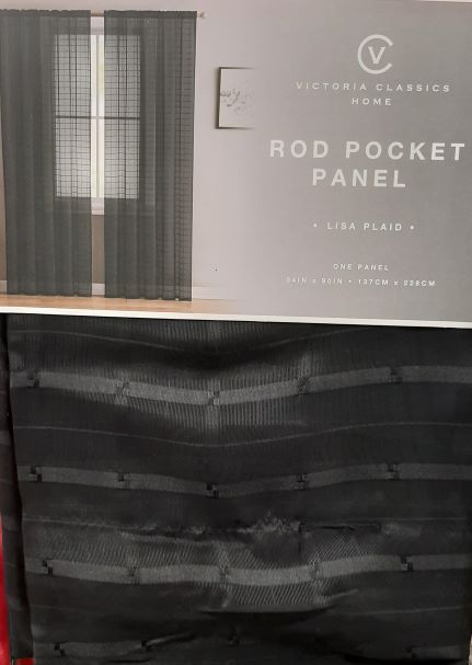 LISA PLAID SHEER ROD PANEL 55X90