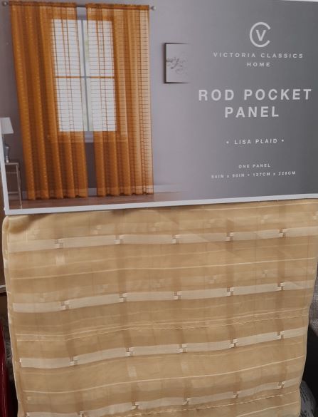 LISA PLAID SHEER ROD  PANEL 55X9