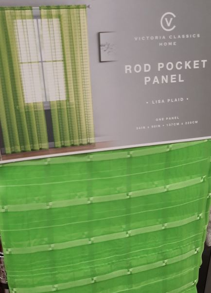LISA PLAID SHEER ROD PANEL 55X90