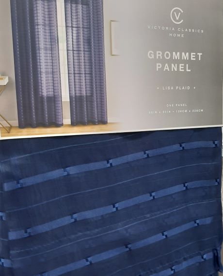 LISA PLAID SHEER ROD PANEL 55X90