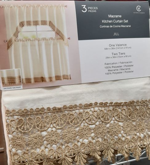 JILLMACRAME KITCHEN CURTAIN SET-