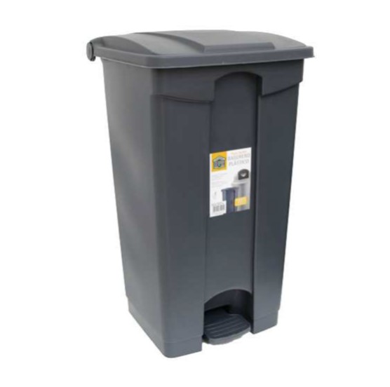 60L GREY PLASTIC DUSTBIN