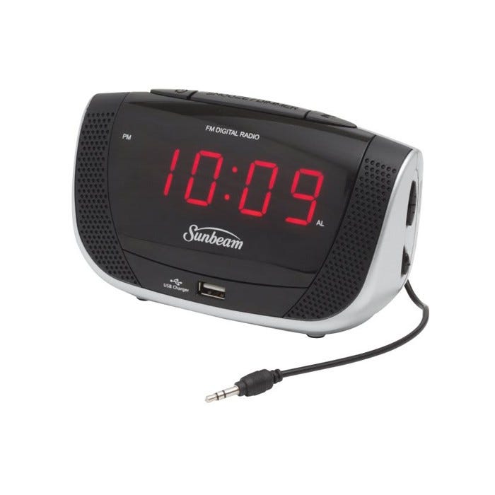 SUNBEM FM CLCK RADIO 0.9LEDUSB	