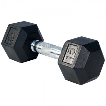 15LB HEXAGONAL DUMMY W/RUBBER
