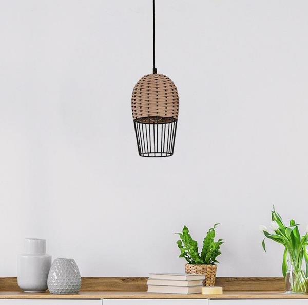 1L HNGNG LMP MATT BLK E27