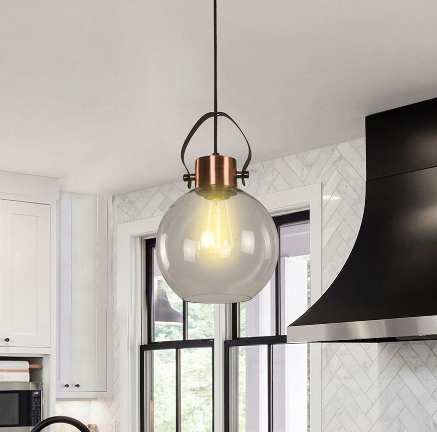 1L HNGNG LAMP MATT BLK E27