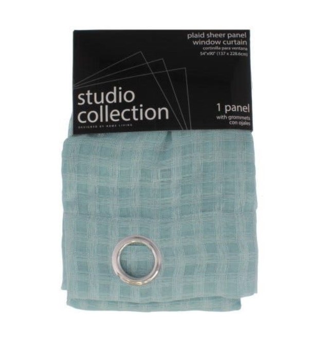 PLAID SHEER PANEL 6 GROMMETS