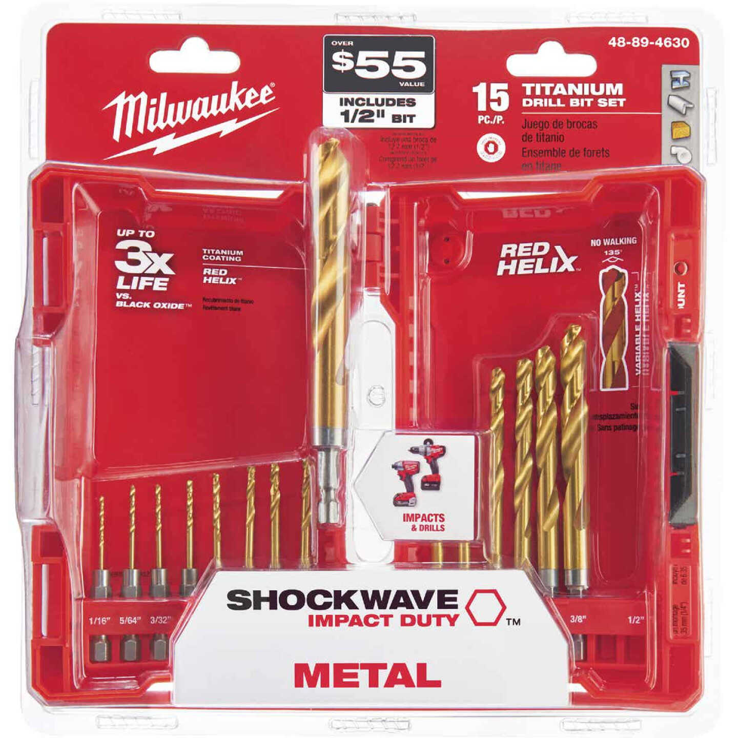 15PC TITANIUM BIT SET