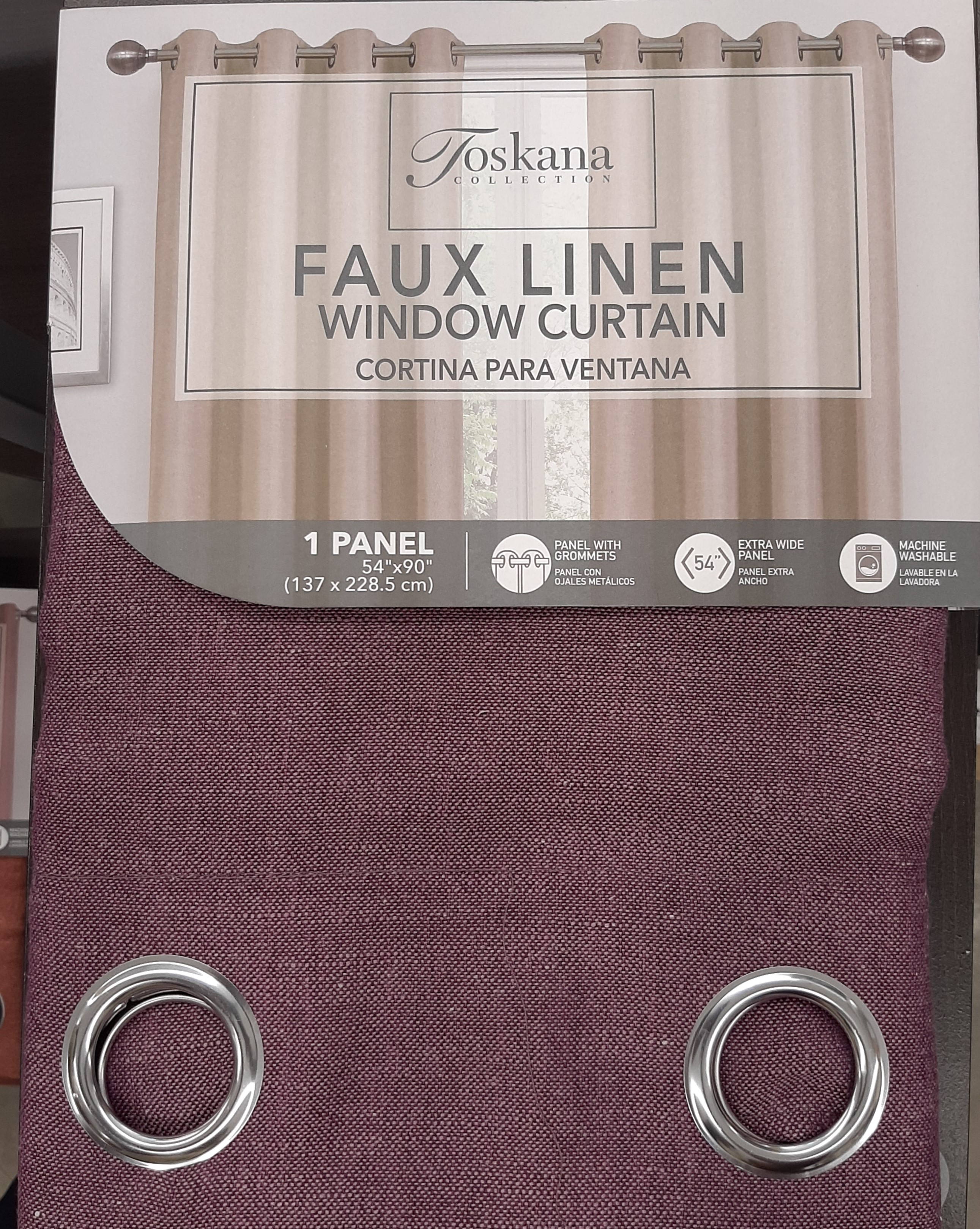 FAUX LINEN CURTAIN 54X90 CURTAIN