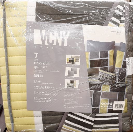 7pc Quilt Set Quen 90"x90"Yellw