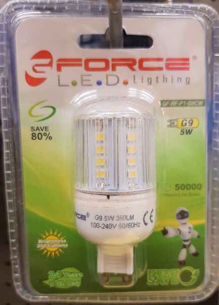 LED BULB 5W WHT LGHT, G9 6000K