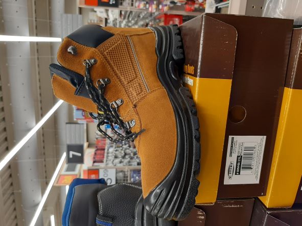 LEATHER WORK BOOTS TAN US12