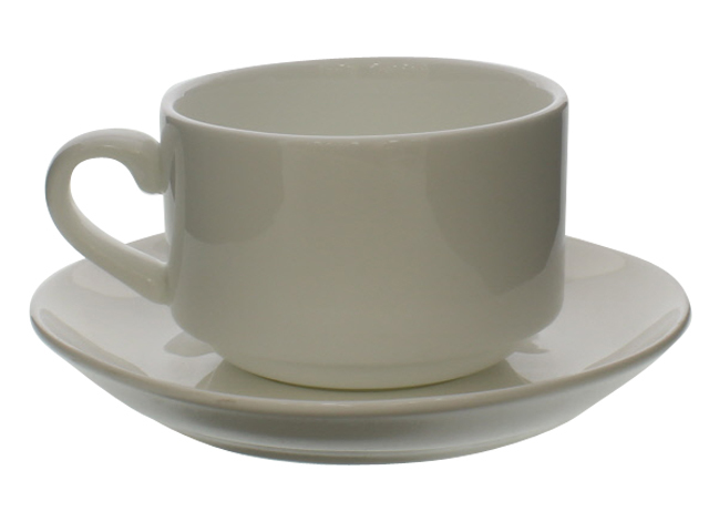 TEA CUP AND SAUCER WHITE