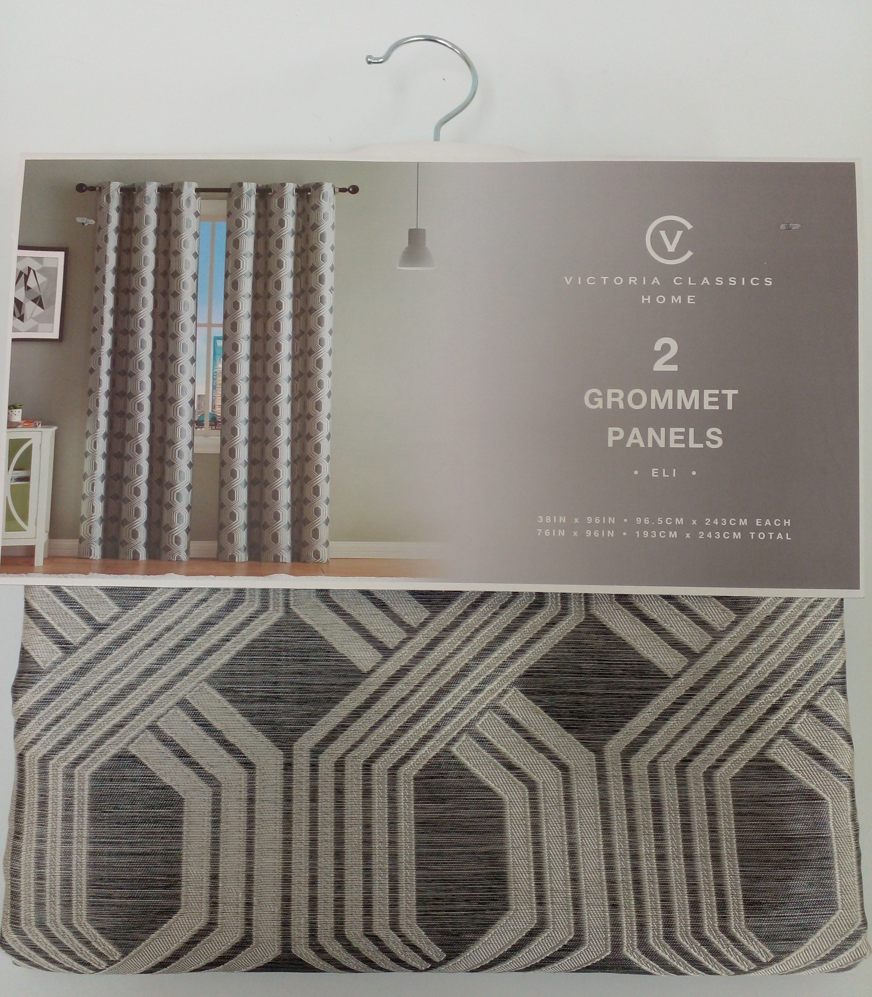 JAQUARD PANEL PAIR 76X96"-GRAY