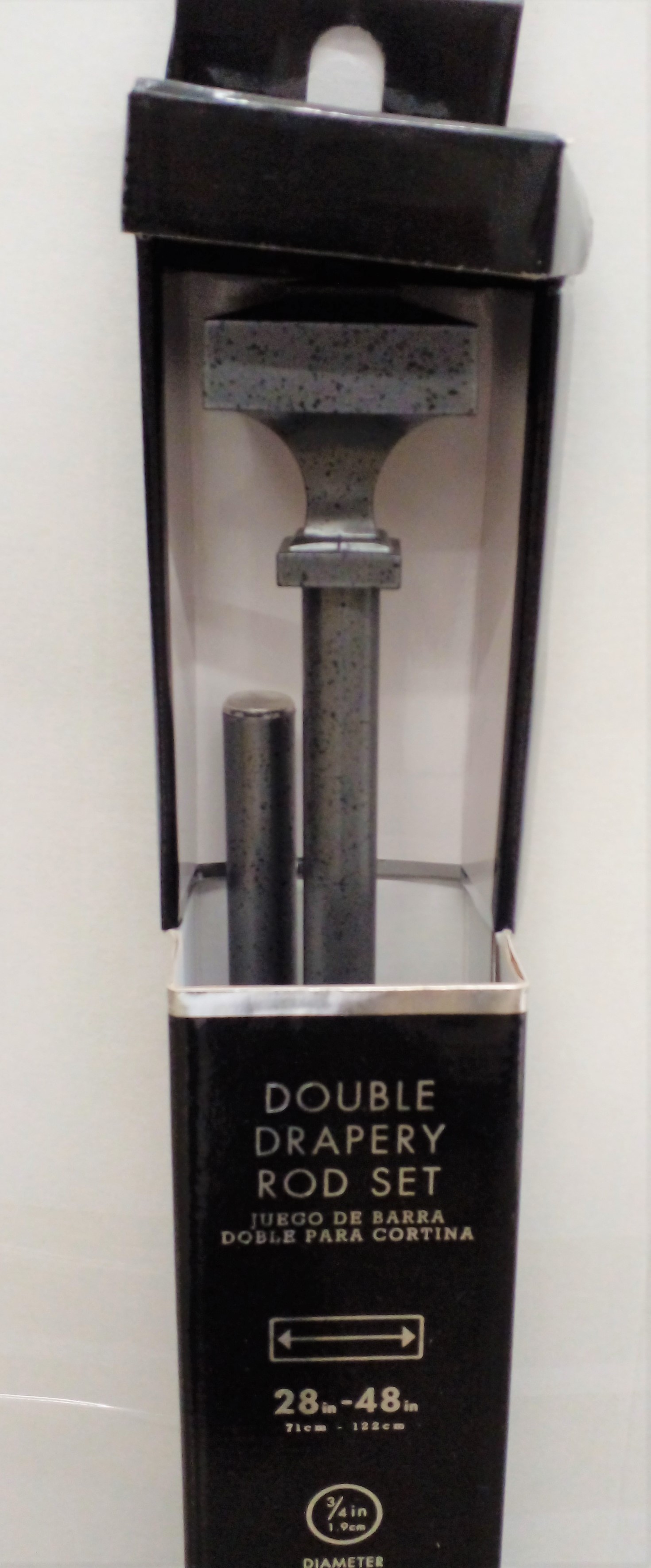SQUARE DBLE ROD SET 28"X48" GREY