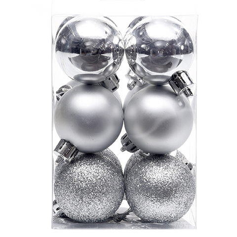 BALL 12PC SHINY/MATT/GLIT 4CM .