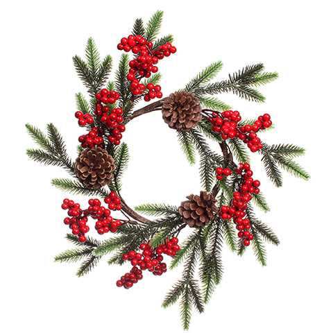 40CM WREATH RED .
