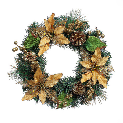 46CM WREATH GOLD .