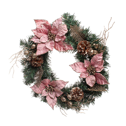 46CM WREATH ROSE-GOLD .