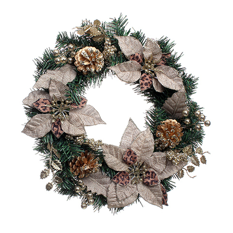 46CM WREATH GOLD/CHAMPAGNE .