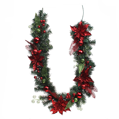 180CM GARLAND RED/GREEN .