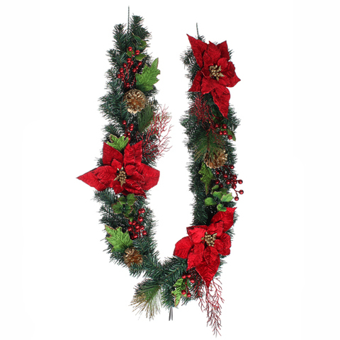 180CM GARLAND RED/GOLD .