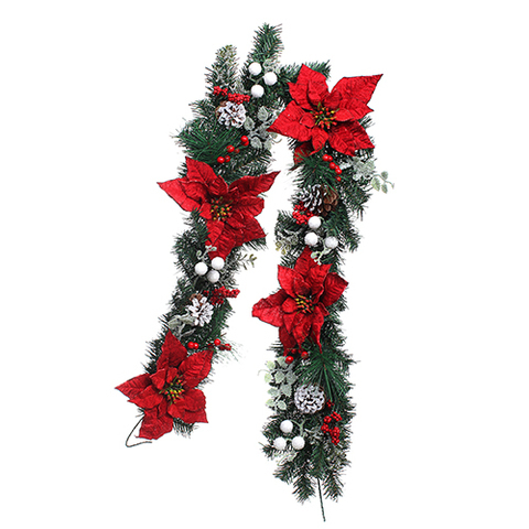 180CM GARLAND RED/WHITE .