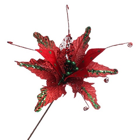 POINSETTIA&nbsp;&nbsp;RED/GR 29X30CM .