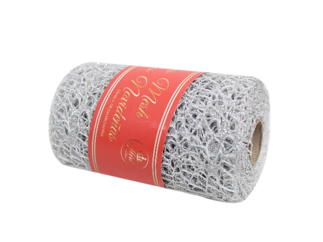 MESH 15CMX10YRDS XMAS SILVER