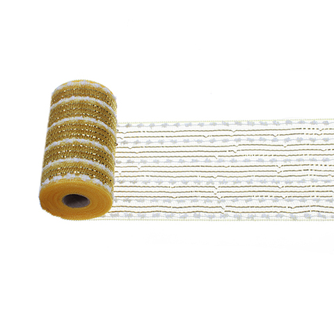 GOLD/WHITE MESH 6&nbsp;&nbsp;X10YDS .