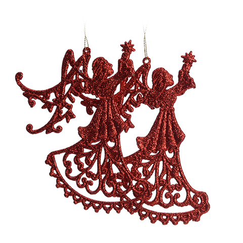 ORNAMENT 18X9X1CM RED .