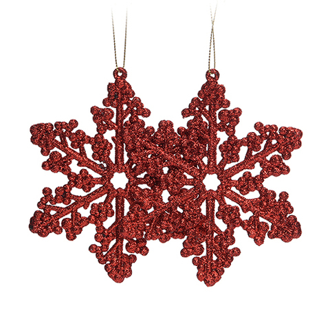 ORNAMENT 11X11X1CM RED .