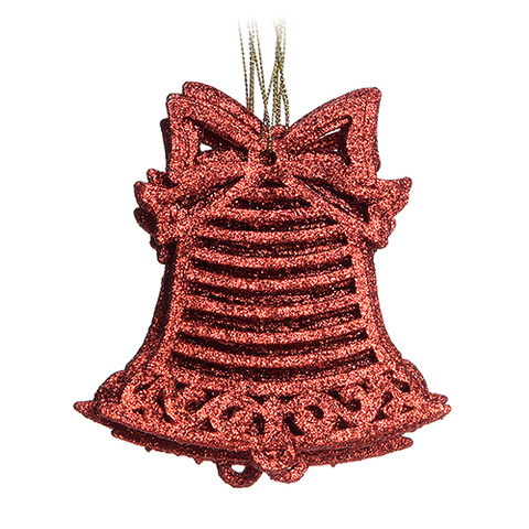 ORNMENT 6PC10.5X9.5X0.3CM RED .