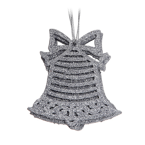 XMAS ORNAMENT 6PC SILVER .