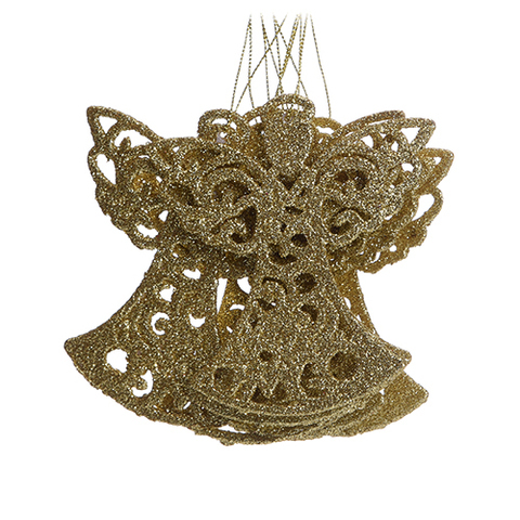 XMAS ORNAMENT 6PC GOLD .