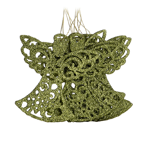 XMAS ORNMENT 6PC LIME GREEN .