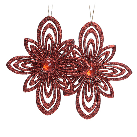 XMAS ORNAMENT 14X12X1.5CM RED .