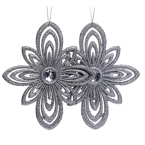 XMAS ORNAMENT 14X12X1.5CM SLVR .