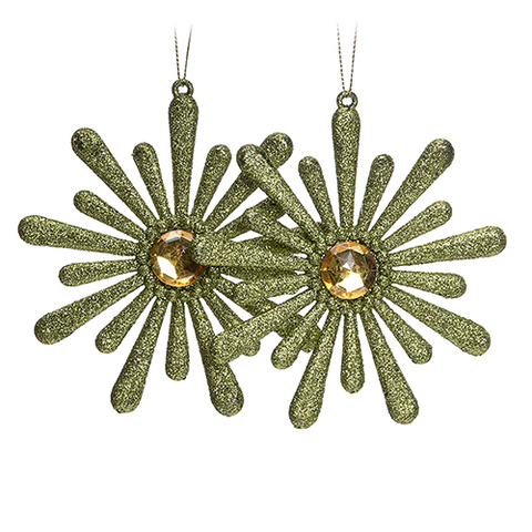 ORNMENT 12X11X1.5CM LIME GRN .