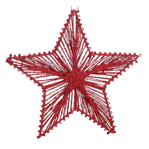 XMAS HANG STAR RED 20CM .