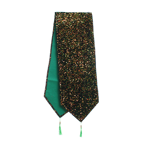12X72"TBLE RNNER W/TSSEL GRN .