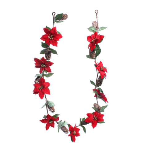 POINSETIAX9 GARLAND RED 160CM .